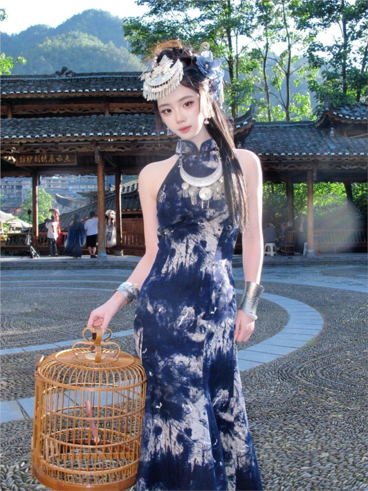 Fashion Show Ethnic Wear - Novo vestido batik, roupa feminina estilosa,