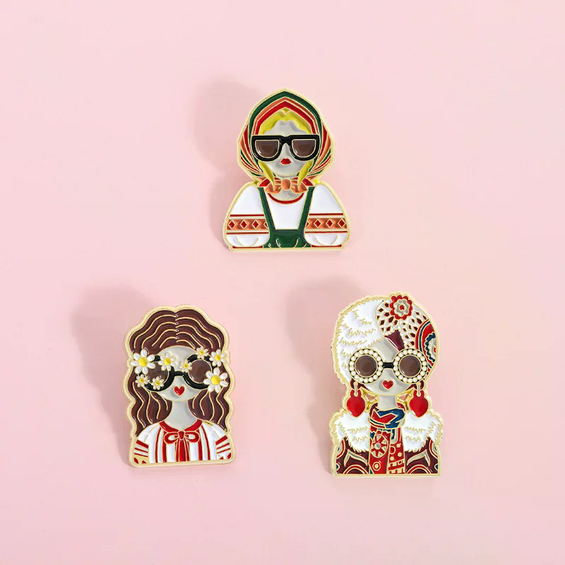Ethnic Fashion Images - Pins de Esmalte Personalizados com Imagens