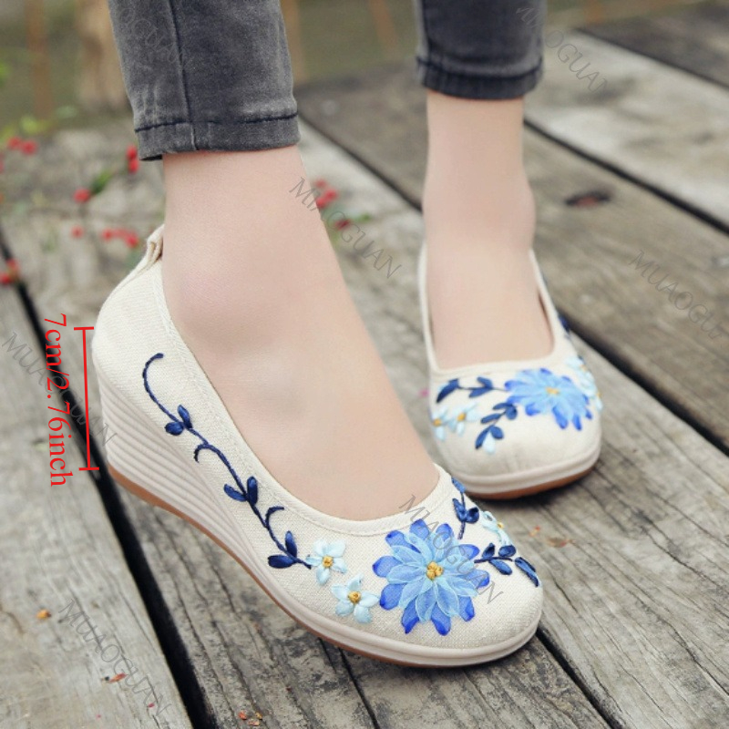 Ethnic Fashion For Women - Sapatos Femininos Confortáveis com Plataforma e