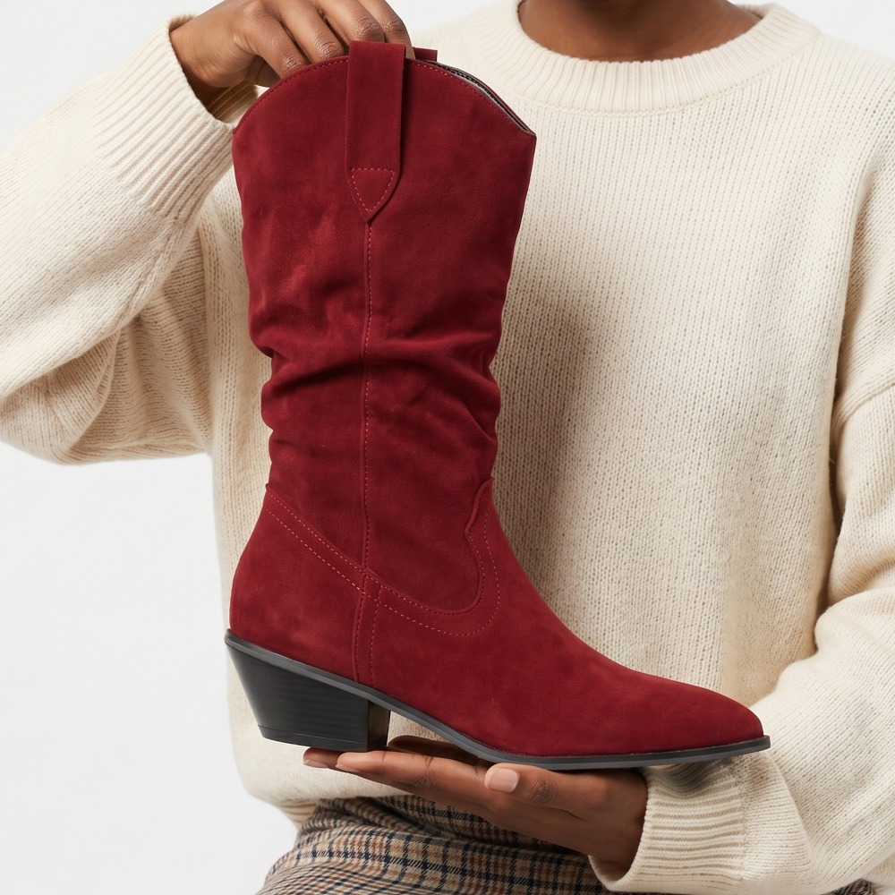 Ethnic Fashion For Women - Botas Curtas de Veludo para Outono/Inverno,