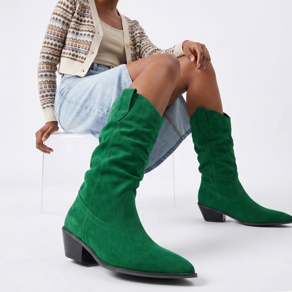 Botas Curtas de Veludo para Ou - Ethnic Fashion For Women avaliação e preço